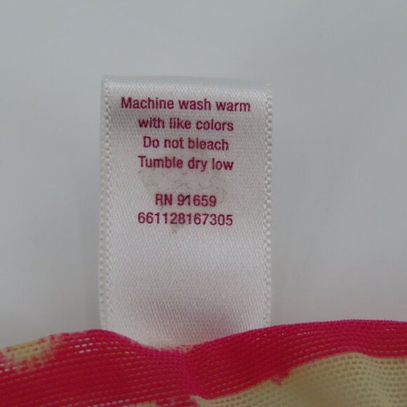 SO Juniors Extra Large XL Panty Floral Flower Pink Yellow Sheer Mesh Bow Accent - Picture 5 of 11